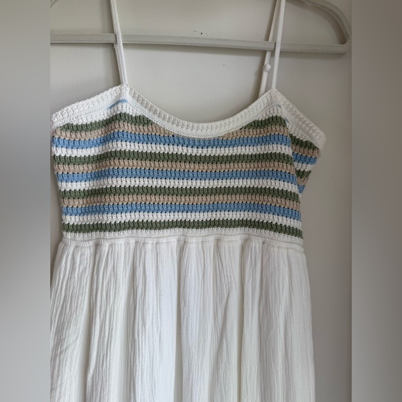 NWOT Seaside Striped Crochet Midi Dress - Picture 6 of 7